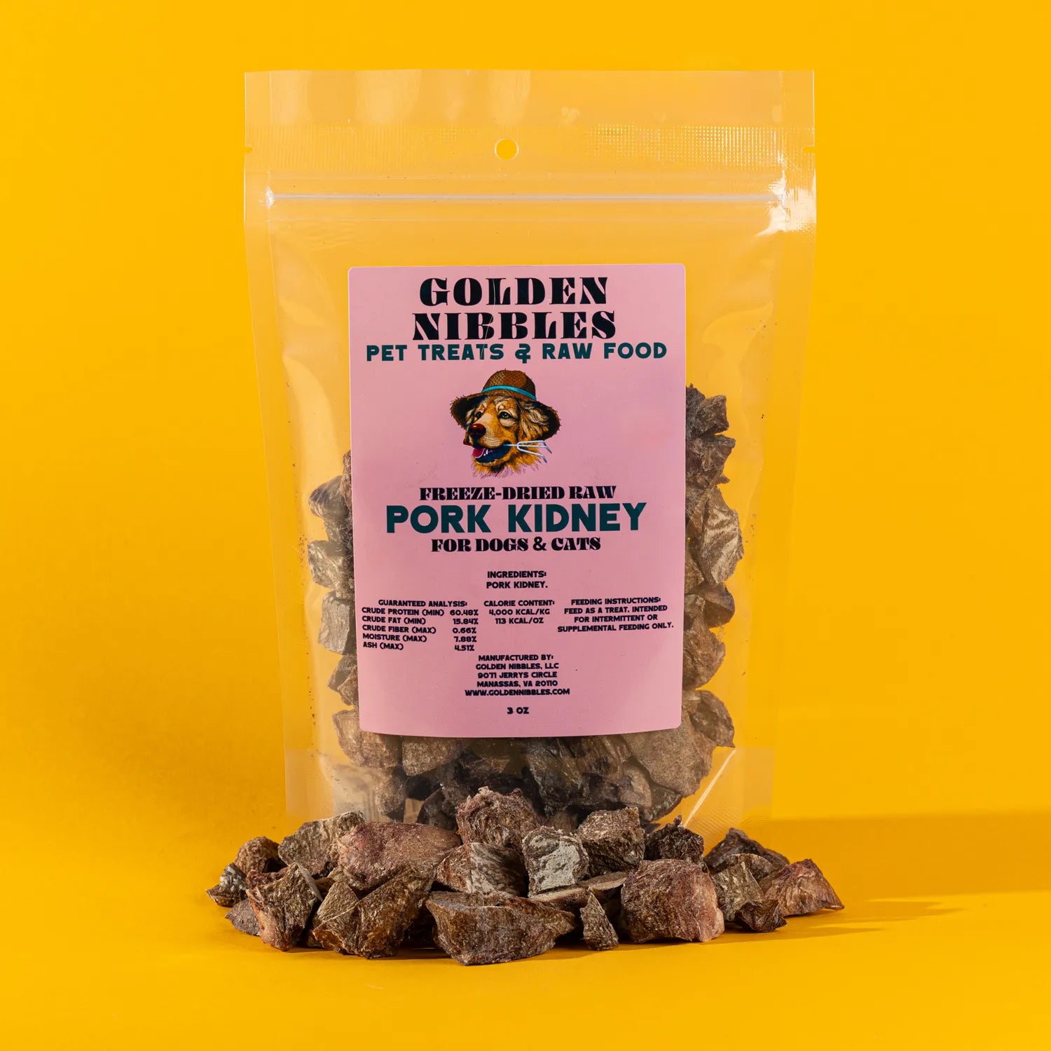 Freeze-Dried Pork Kidney Treats for Dogs & Cats