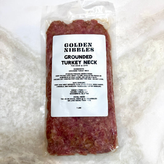 Raw Turkey Neck Grounded