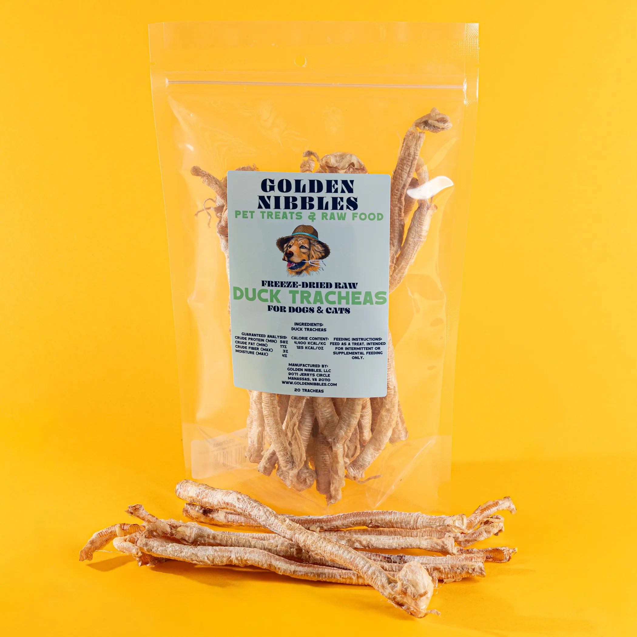 Freeze-Dried Duck Tracheas Treats for Dogs & Cats