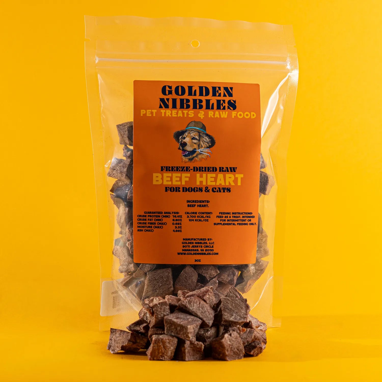 Freeze-Dried Beef Heart Treats for Dogs & Cats