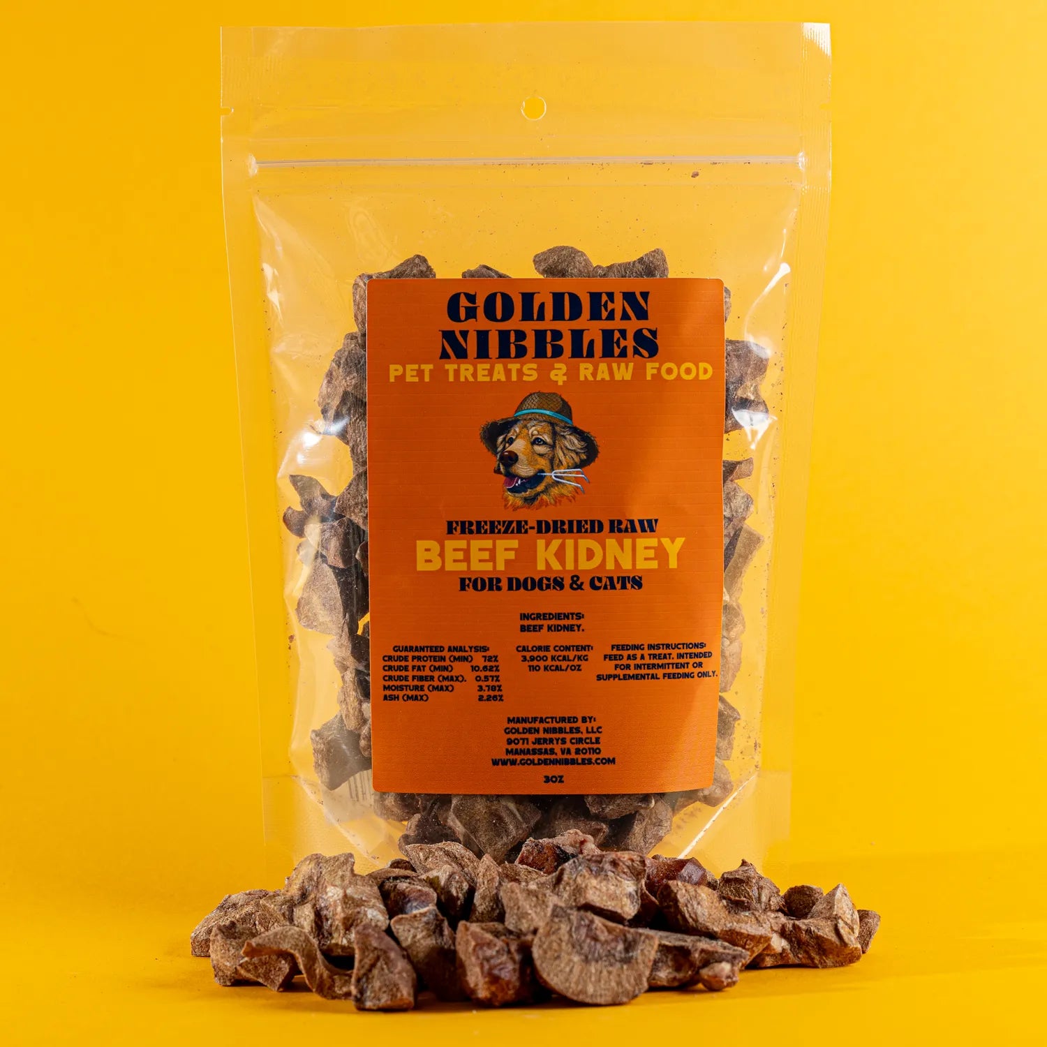 Freeze-Dried Beef Kidney Treats for Dogs & Cats