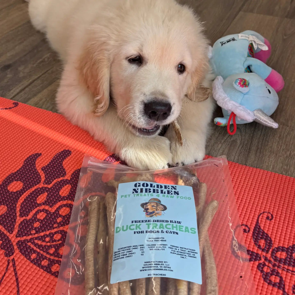 Freeze - Dried Duck Tracheas Treats for Dogs & Cats - Golden Nibbles